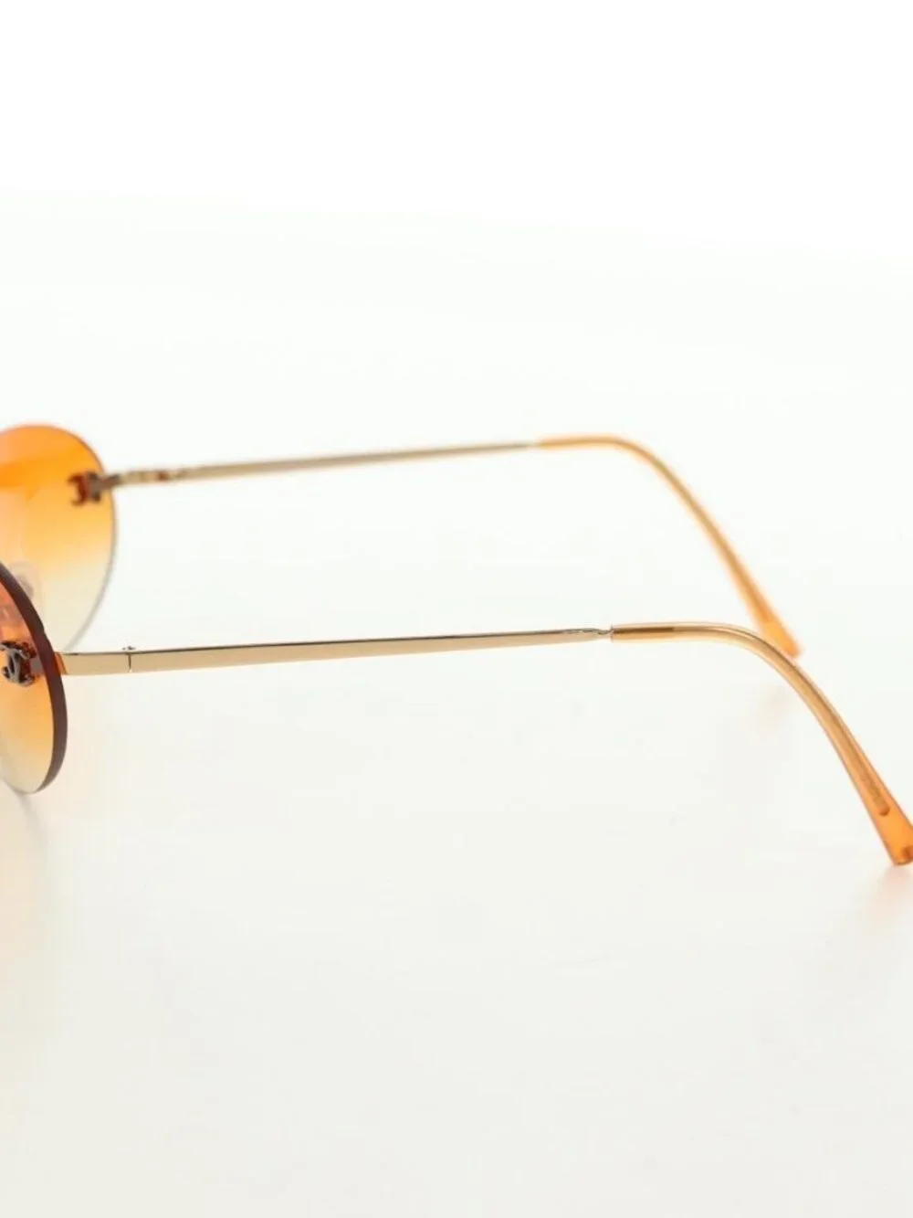 CHANEL Sunglasses metal Orange CC Auth yk20403SAM